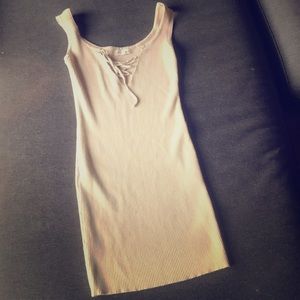 Tie up ribbed mini dress 👗. Worn once